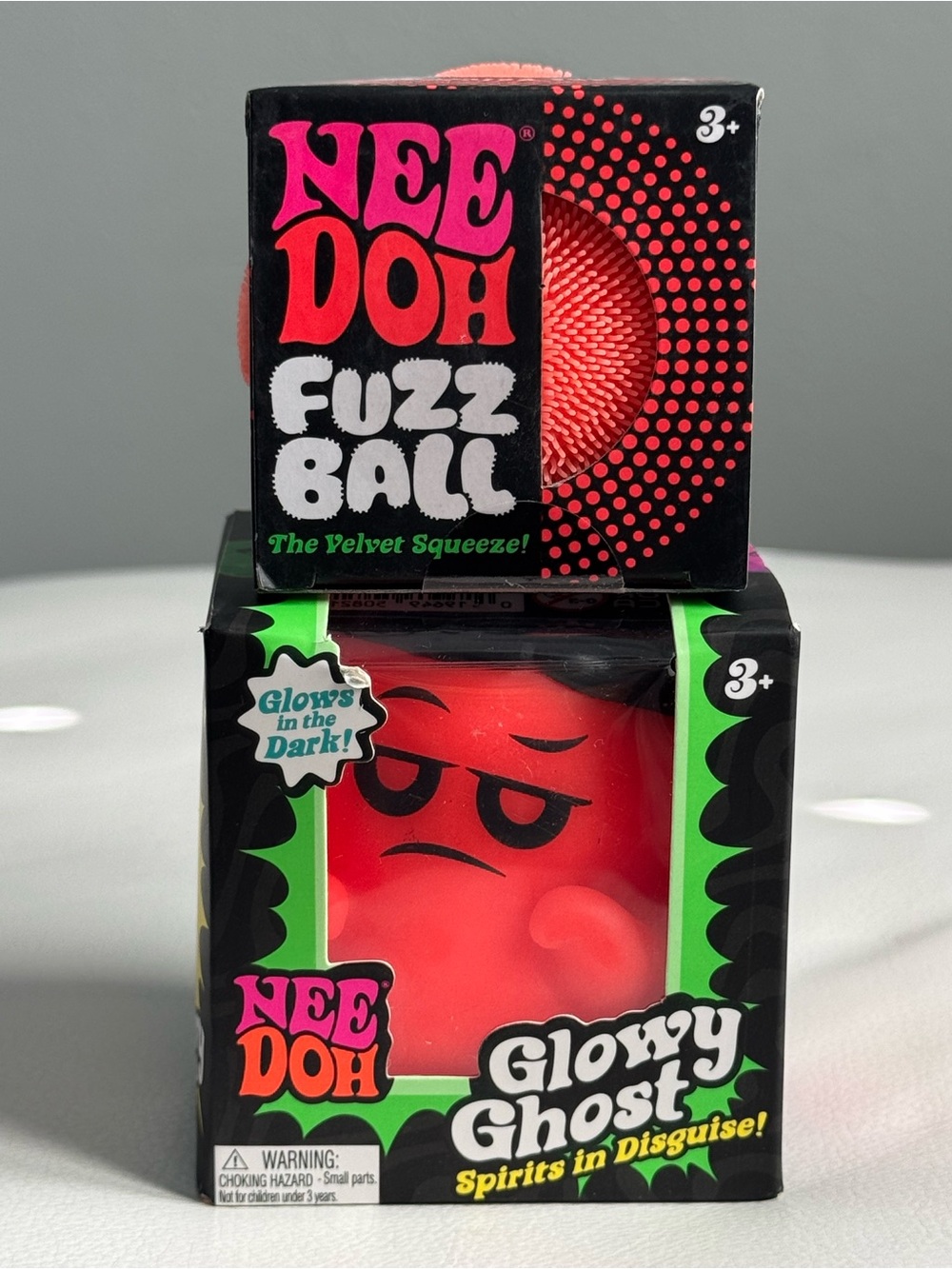 Needoh Halloween Glowy Ghost Spirits in Disguise Fuzz Ball ORANGE SET🧡
